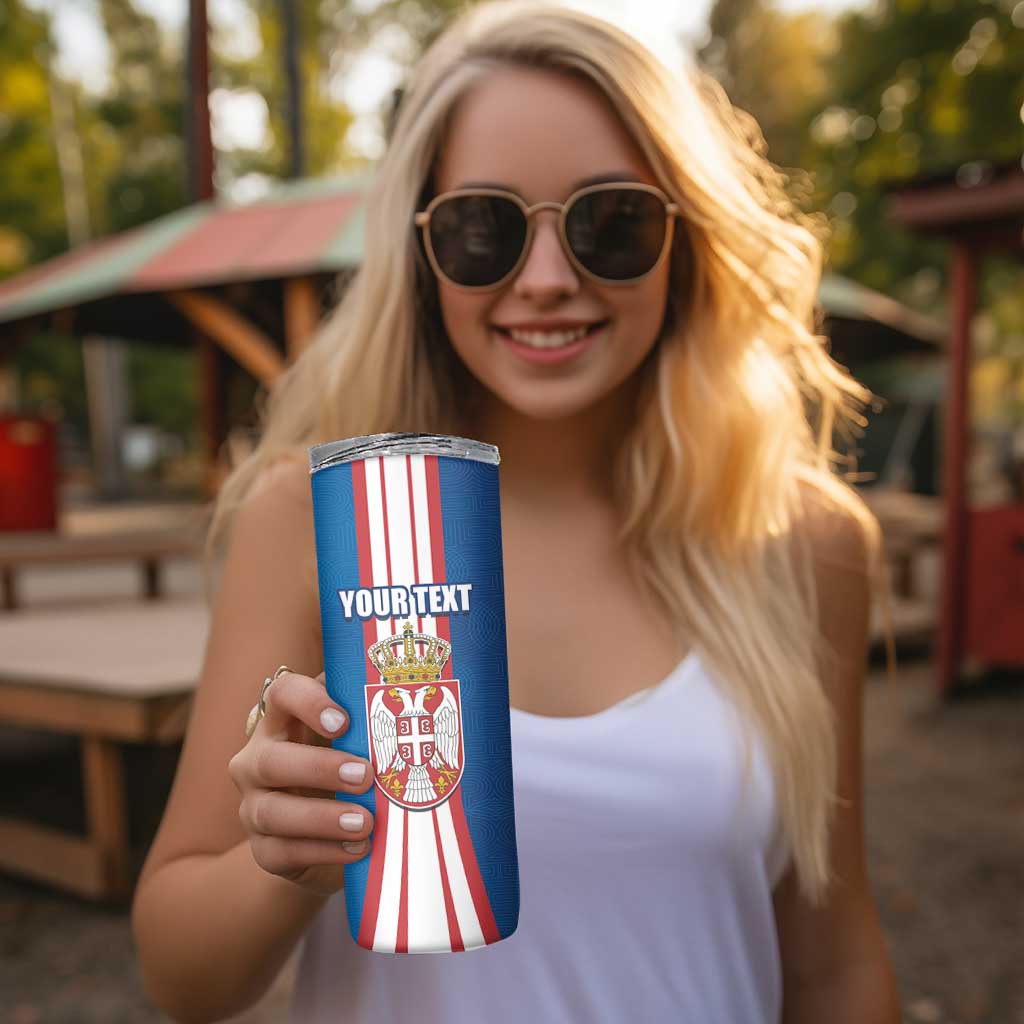Personalized Serbia Coat of Arms Skinny Tumbler The Serbian Eagle and Serbian cross