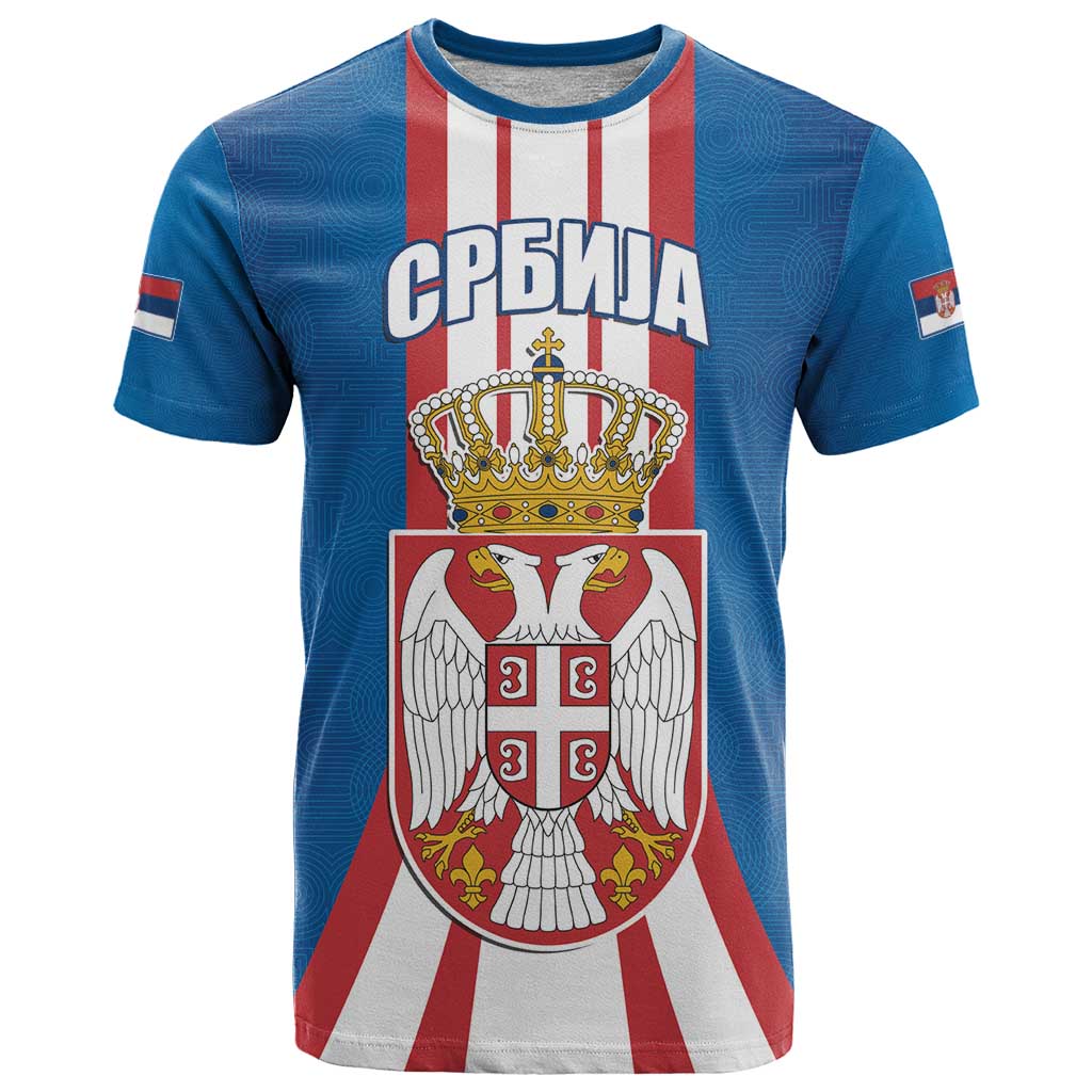 Personalized Serbia Coat of Arms T Shirt The Serbian Eagle and Serbian cross