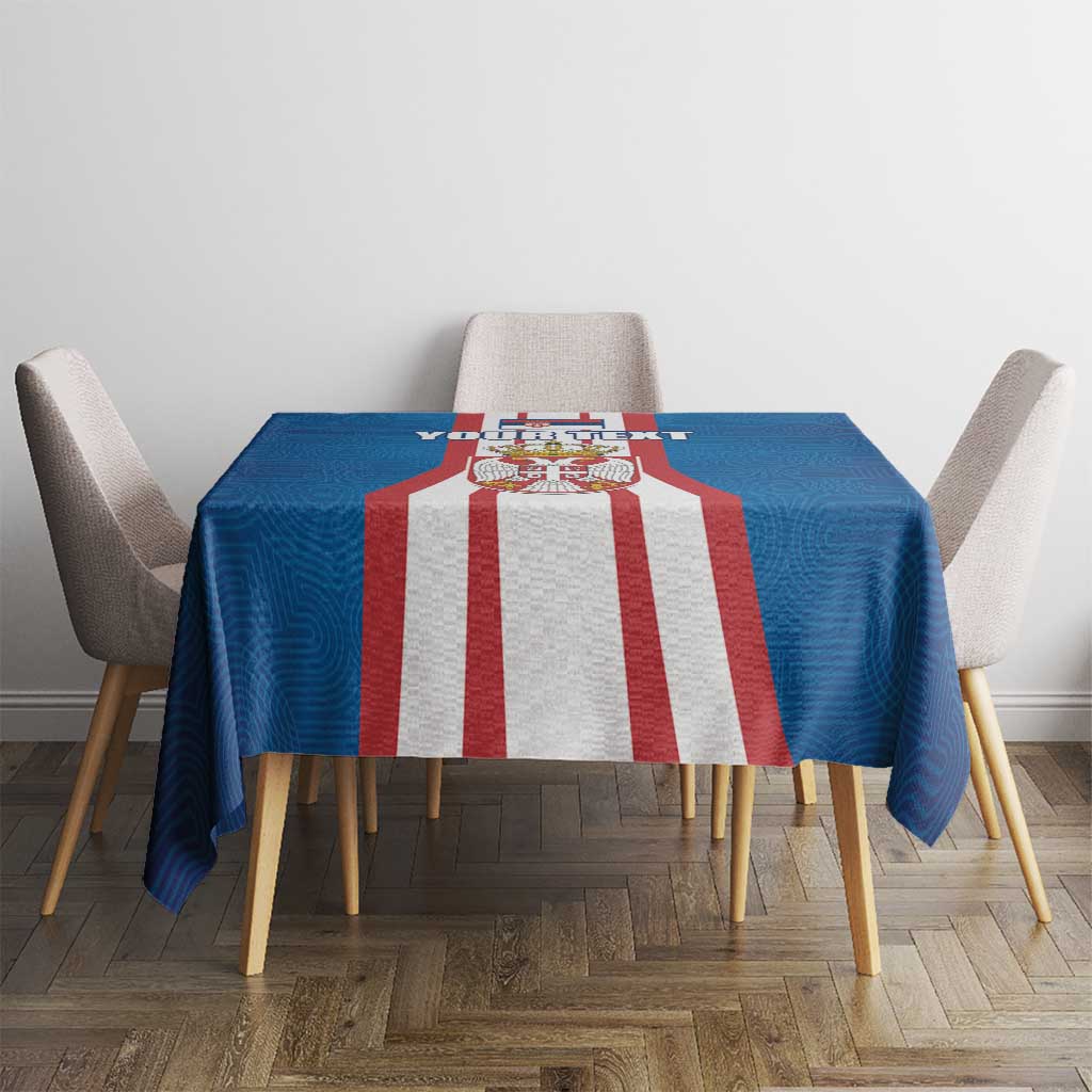Personalized Serbia Coat of Arms Tablecloth The Serbian Eagle and Serbian cross