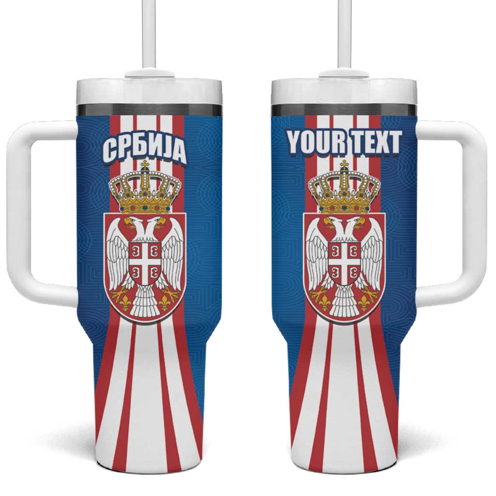 Personalized Serbia Coat of Arms Tumbler With Handle The Serbian Eagle and Serbian cross