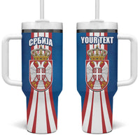 Personalized Serbia Coat of Arms Tumbler With Handle The Serbian Eagle and Serbian cross