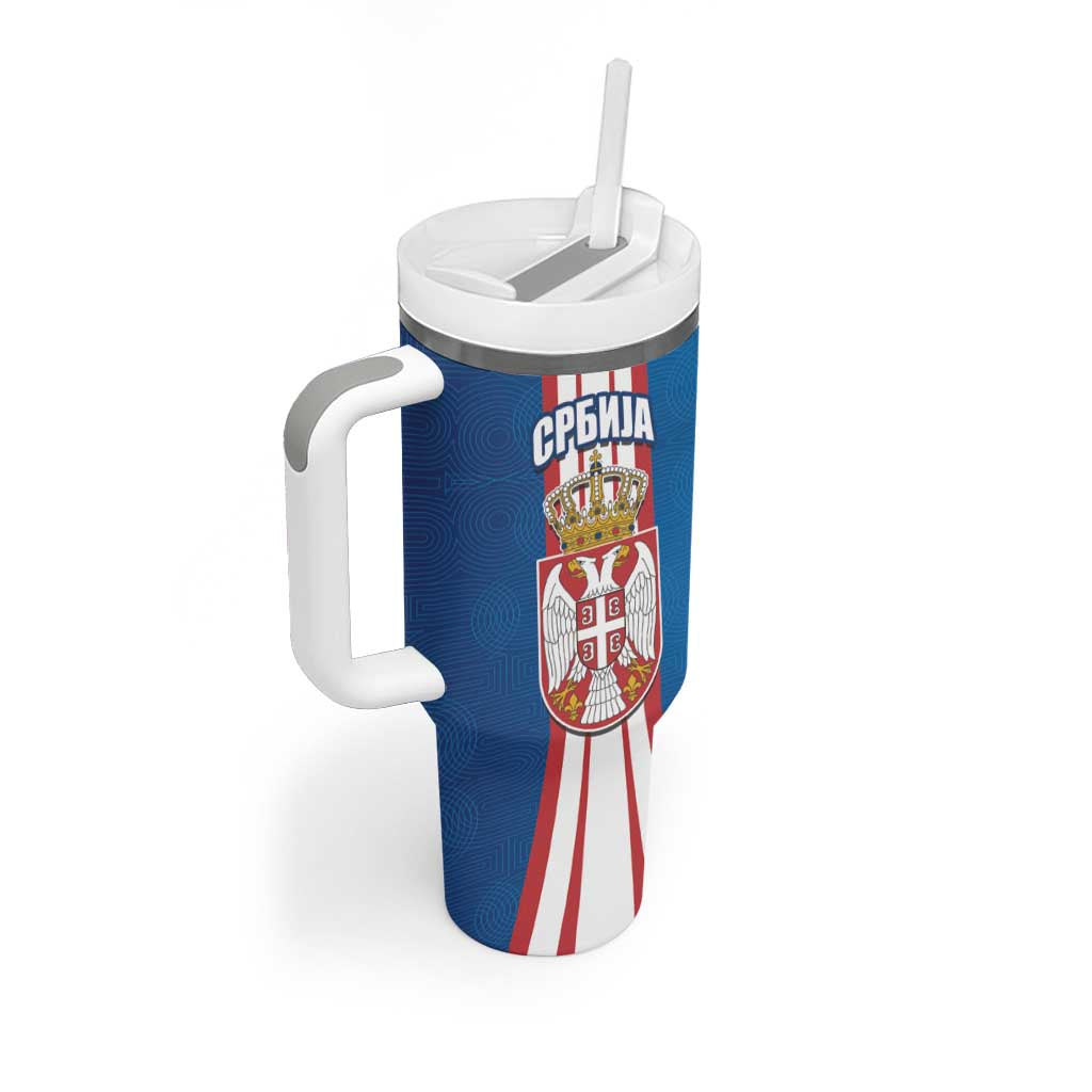 Personalized Serbia Coat of Arms Tumbler With Handle The Serbian Eagle and Serbian cross