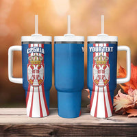 Personalized Serbia Coat of Arms Tumbler With Handle The Serbian Eagle and Serbian cross