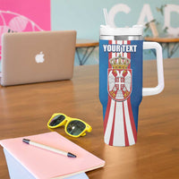 Personalized Serbia Coat of Arms Tumbler With Handle The Serbian Eagle and Serbian cross