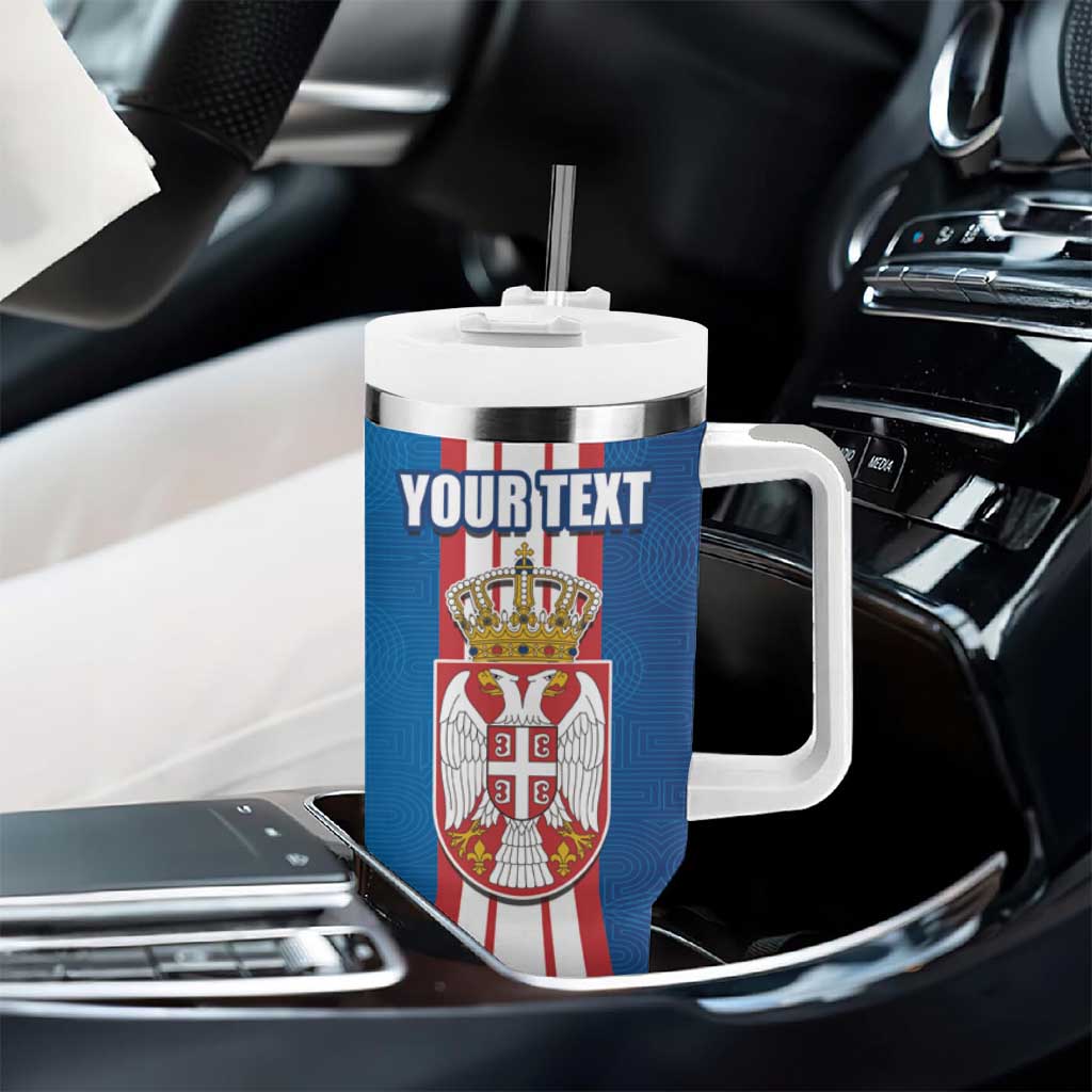 Personalized Serbia Coat of Arms Tumbler With Handle The Serbian Eagle and Serbian cross