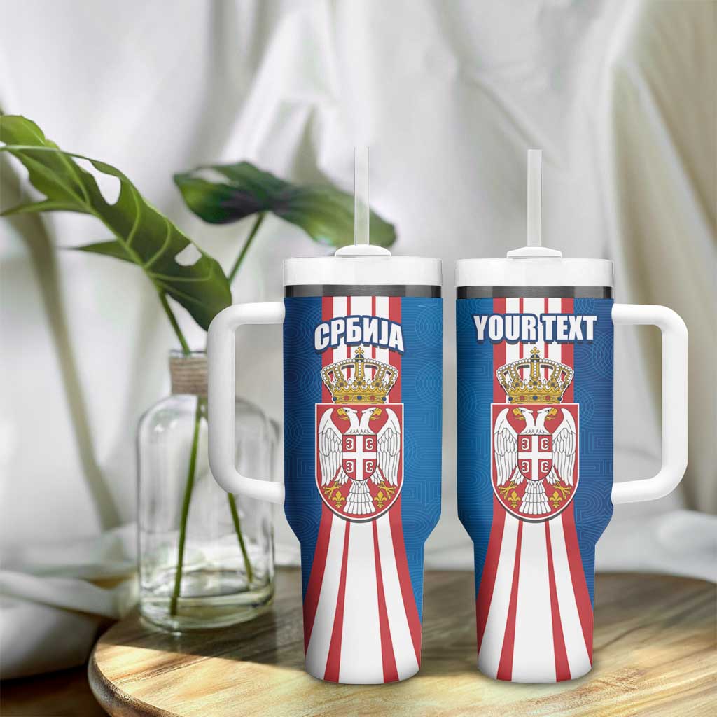 Personalized Serbia Coat of Arms Tumbler With Handle The Serbian Eagle and Serbian cross