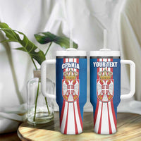 Personalized Serbia Coat of Arms Tumbler With Handle The Serbian Eagle and Serbian cross