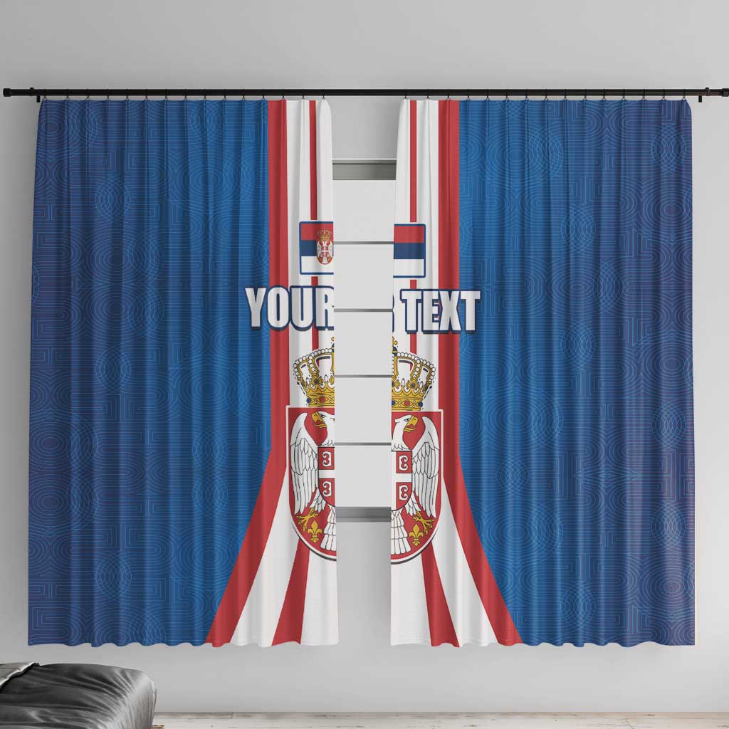 Personalized Serbia Coat of Arms Window Curtain The Serbian Eagle and Serbian cross