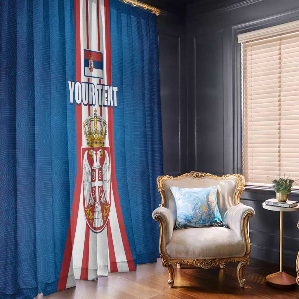 Personalized Serbia Coat of Arms Window Curtain The Serbian Eagle and Serbian cross