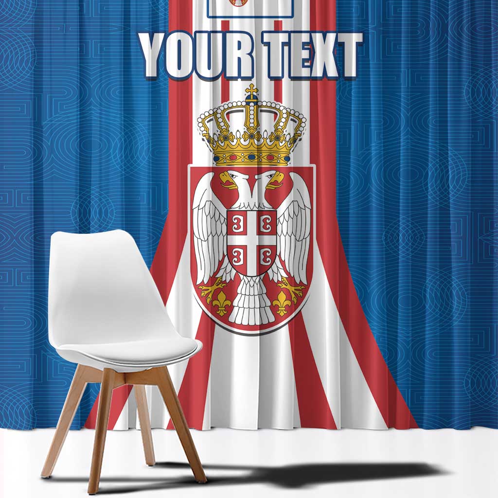 Personalized Serbia Coat of Arms Window Curtain The Serbian Eagle and Serbian cross