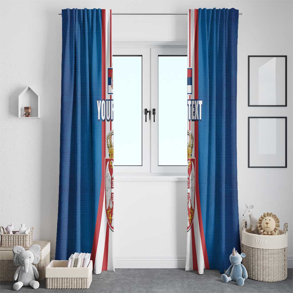 Personalized Serbia Coat of Arms Window Curtain The Serbian Eagle and Serbian cross