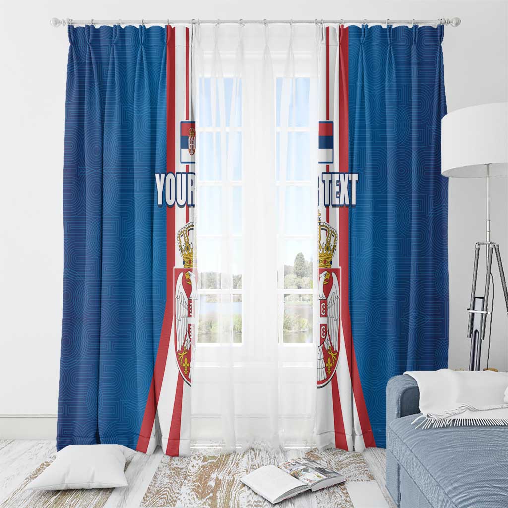 Personalized Serbia Coat of Arms Window Curtain The Serbian Eagle and Serbian cross