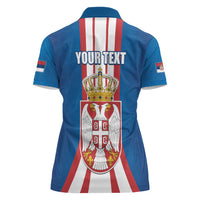 Personalized Serbia Coat of Arms Women Polo Shirt The Serbian Eagle and Serbian cross
