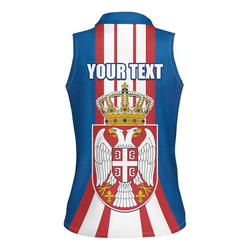Personalized Serbia Coat of Arms Women Sleeveless Polo Shirt The Serbian Eagle and Serbian cross