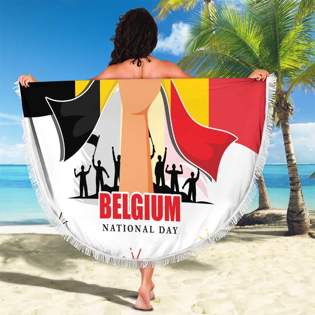 Belgian National Day Beach Blanket 21th July Flag with Dove
