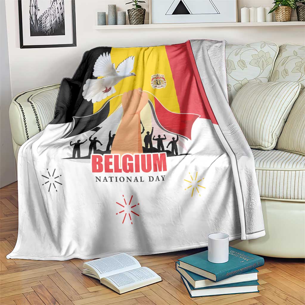 Belgian National Day Blanket 21th July Flag with Dove