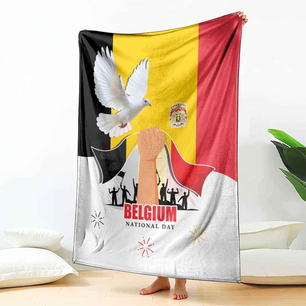 Belgian National Day Blanket 21th July Flag with Dove