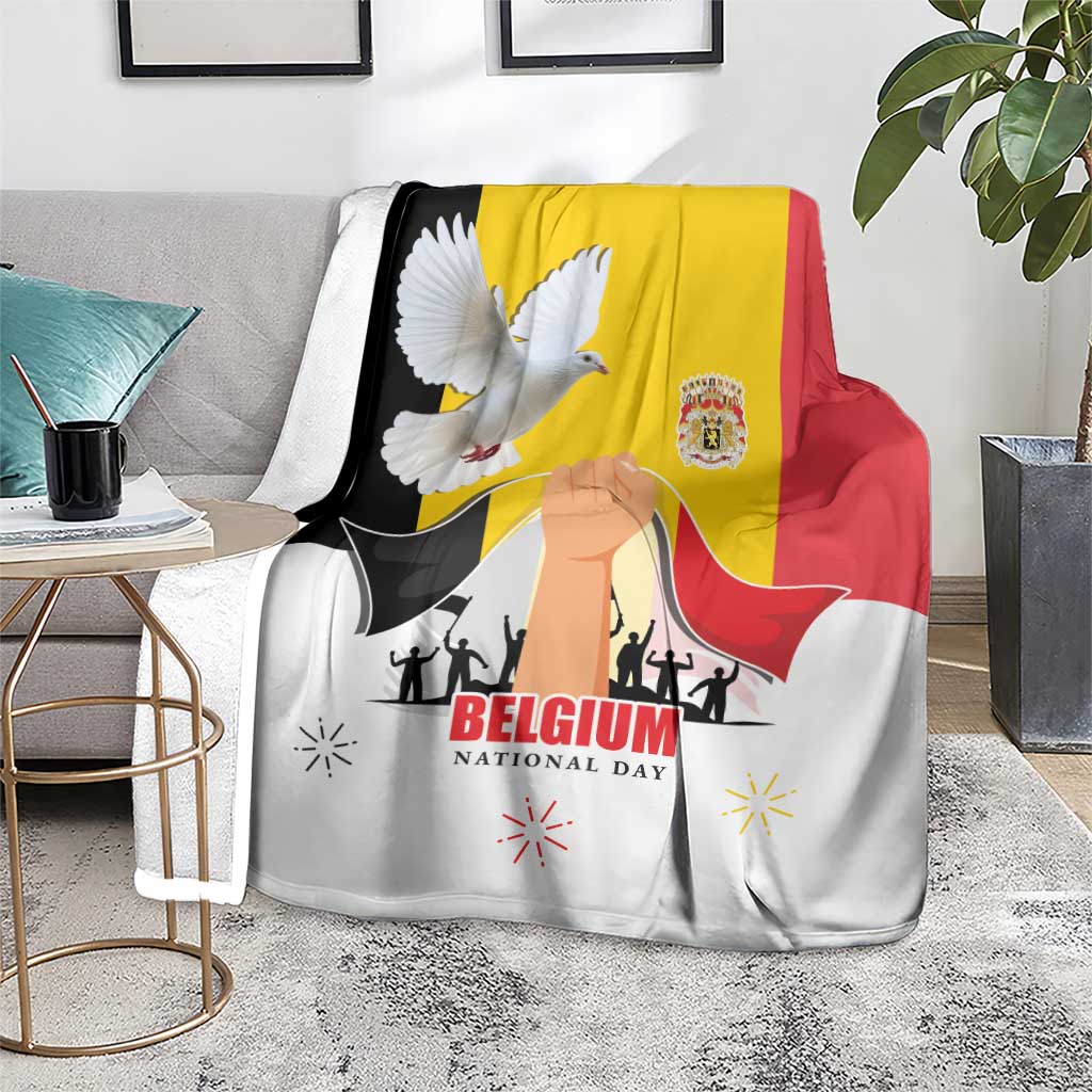 Belgian National Day Blanket 21th July Flag with Dove