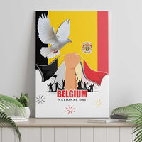 Belgian National Day Canvas Wall Art 21th July Flag with Dove