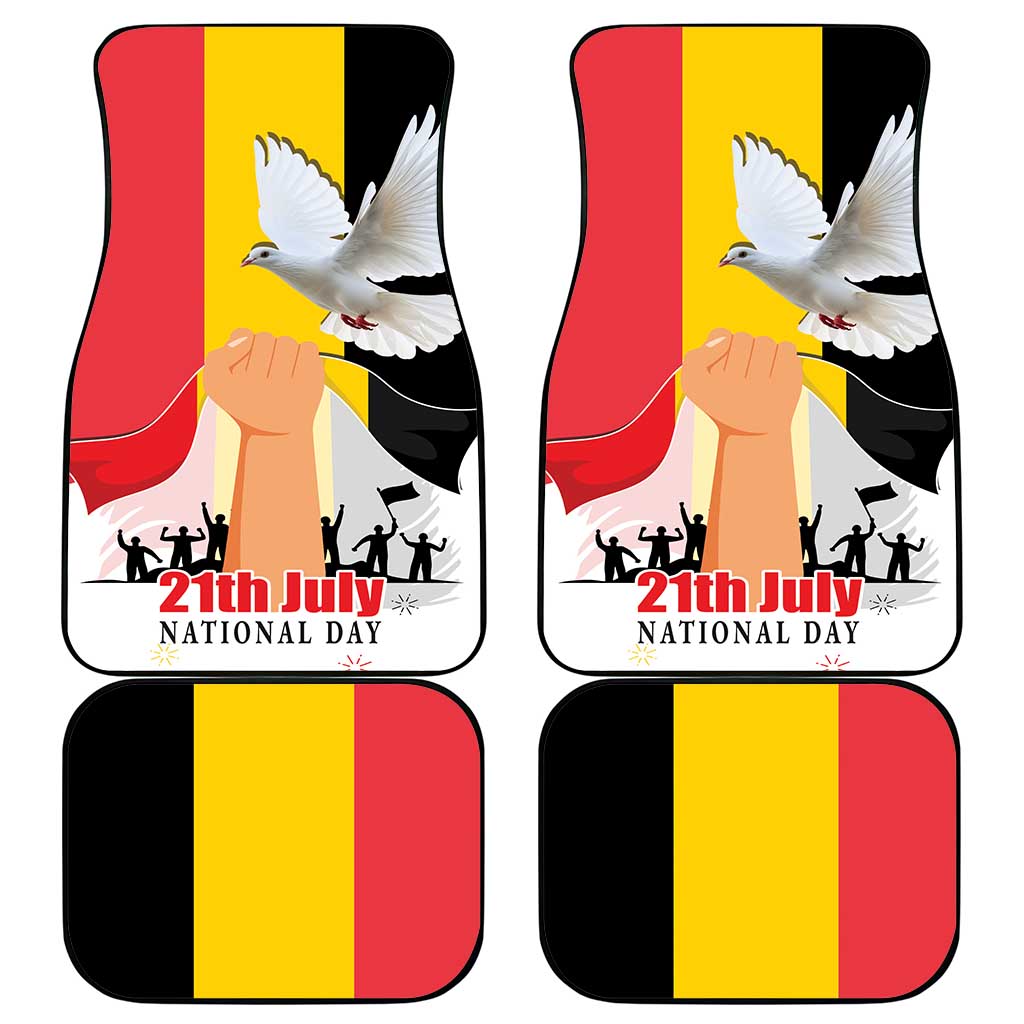 Belgian National Day Car Mats 21th July Flag with Dove