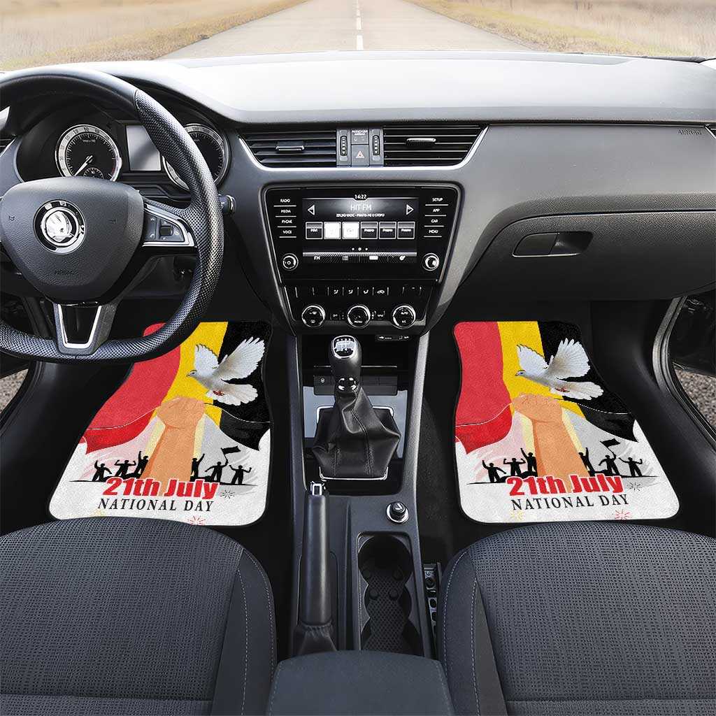 Belgian National Day Car Mats 21th July Flag with Dove