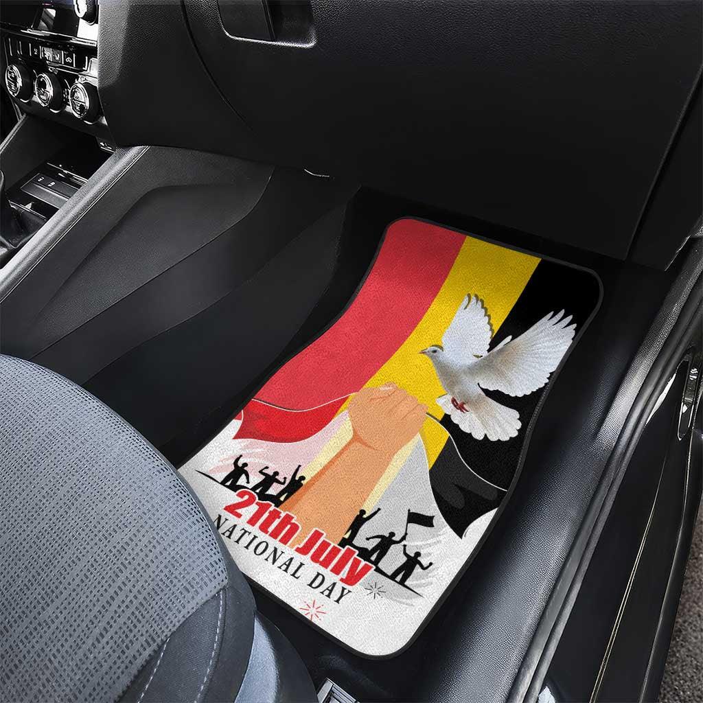 Belgian National Day Car Mats 21th July Flag with Dove