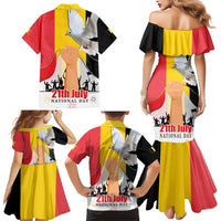 Belgian National Day Family Matching Mermaid Dress and Hawaiian Shirt 21th July Flag with Dove
