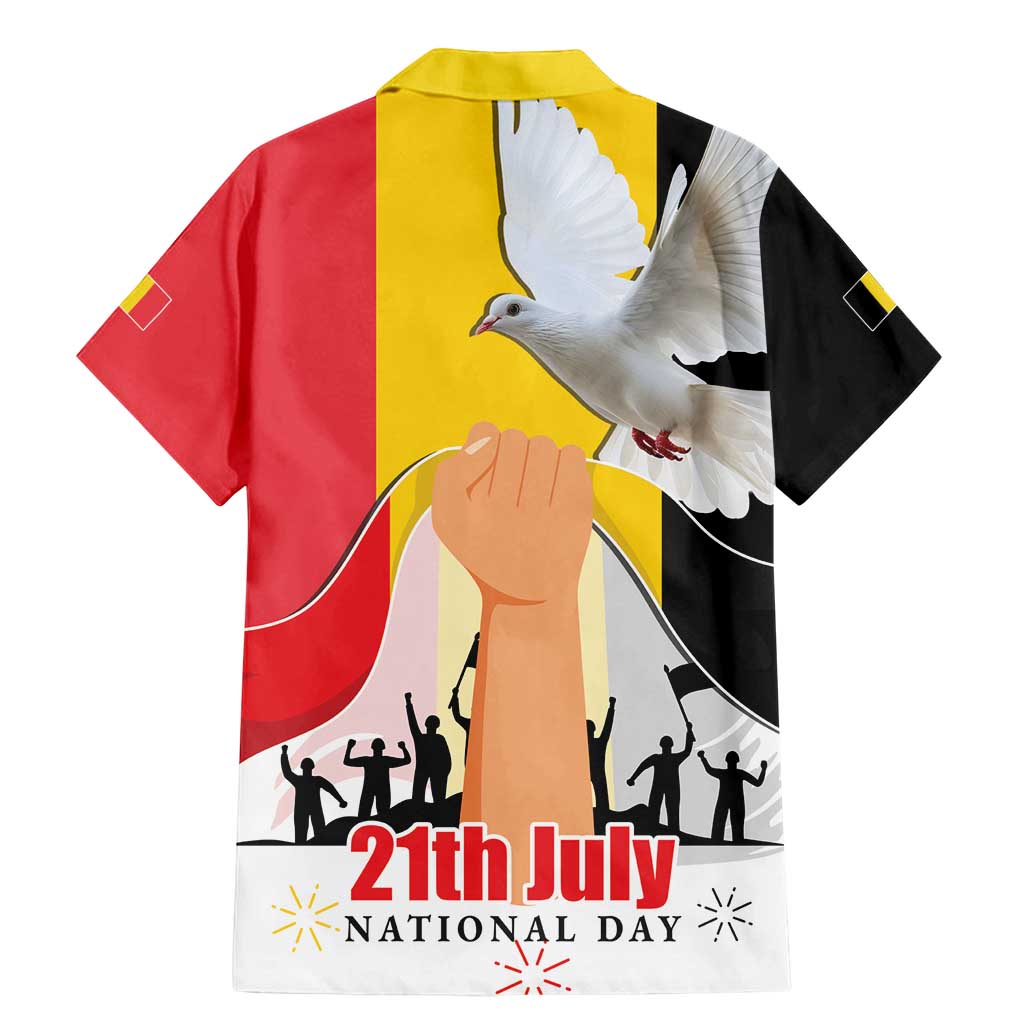 Belgian National Day Family Matching Mermaid Dress and Hawaiian Shirt 21th July Flag with Dove
