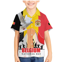 Belgian National Day Family Matching Mermaid Dress and Hawaiian Shirt 21th July Flag with Dove