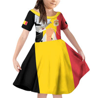 Belgian National Day Family Matching Off Shoulder Short Dress and Hawaiian Shirt 21th July Flag with Dove