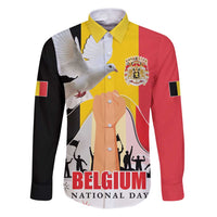 Belgian National Day Family Matching Puletasi and Hawaiian Shirt 21th July Flag with Dove
