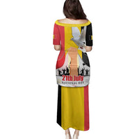 Belgian National Day Family Matching Puletasi and Hawaiian Shirt 21th July Flag with Dove