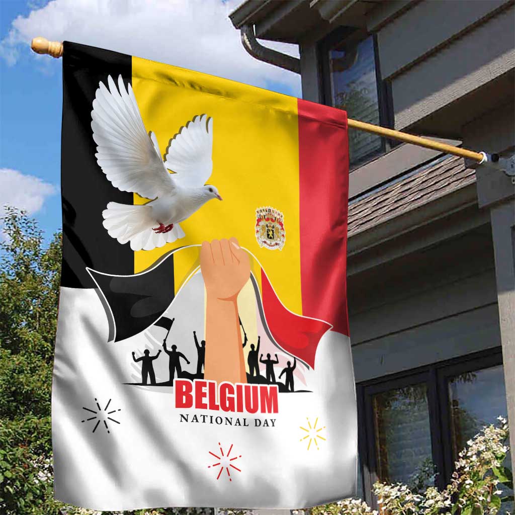 Belgian National Day Garden Flag 21th July Flag with Dove