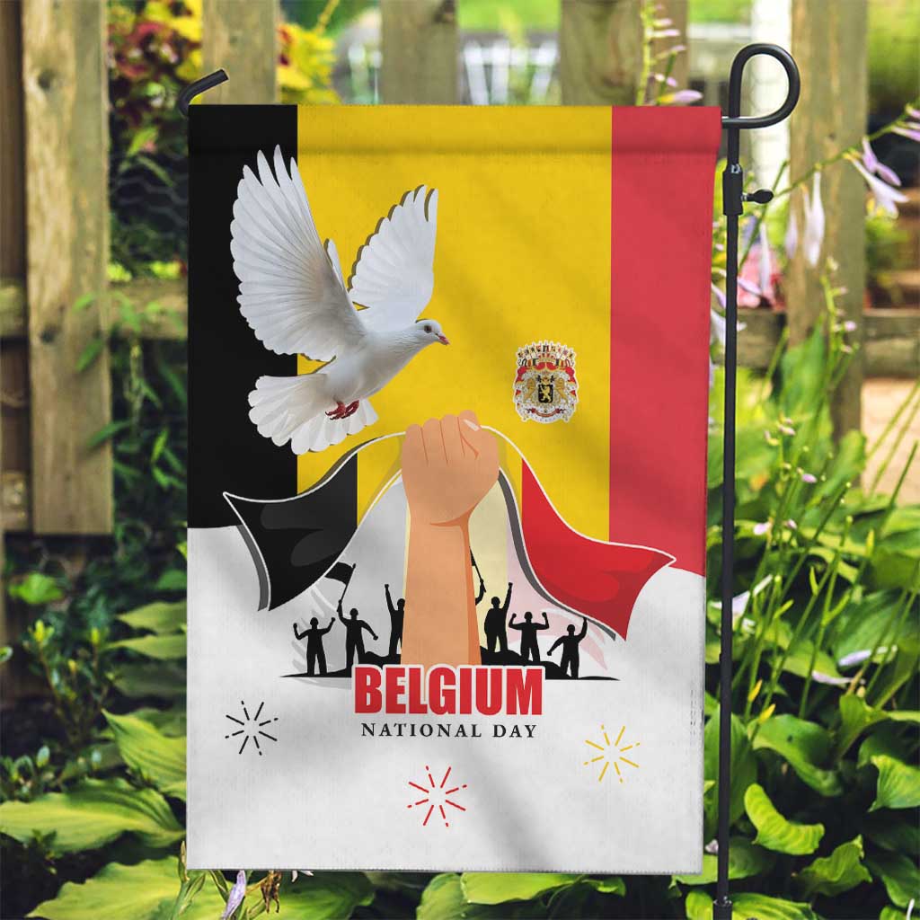 Belgian National Day Garden Flag 21th July Flag with Dove