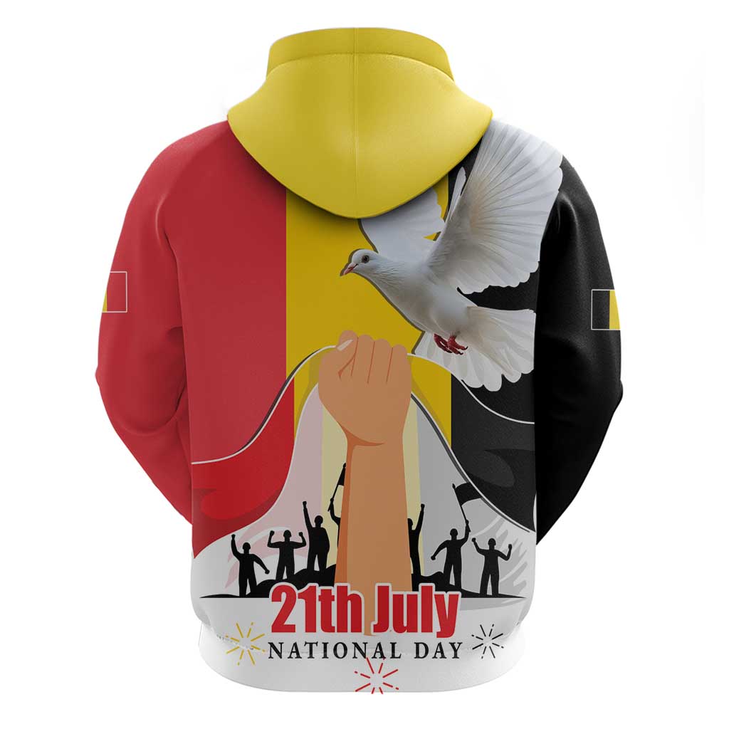 Belgian National Day Hoodie 21th July Flag with Dove
