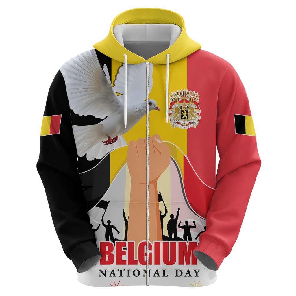 Belgian National Day Hoodie 21th July Flag with Dove