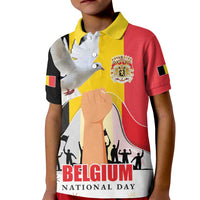 Belgian National Day Kid Polo Shirt 21th July Flag with Dove
