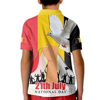 Belgian National Day Kid Polo Shirt 21th July Flag with Dove