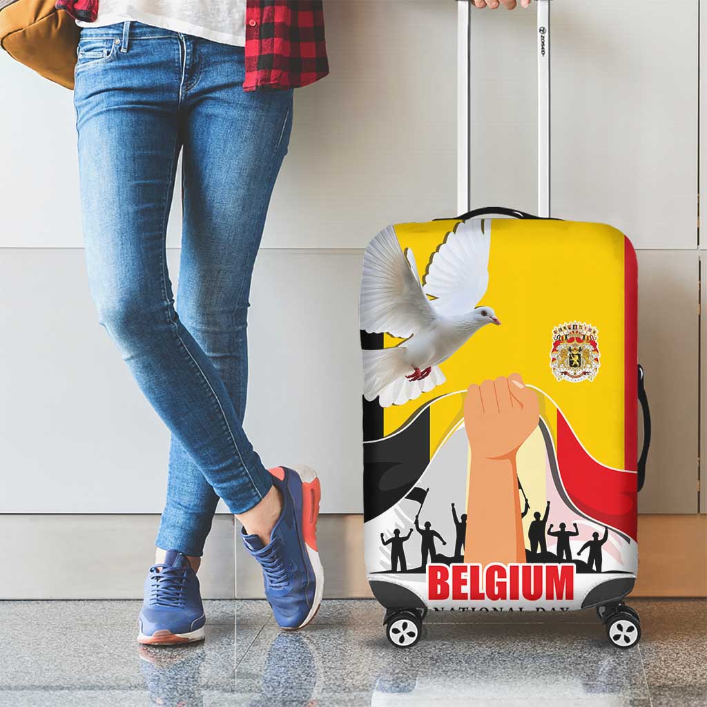 Belgian National Day Luggage Cover 21th July Flag with Dove