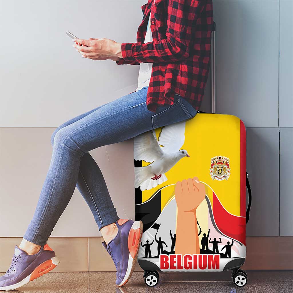 Belgian National Day Luggage Cover 21th July Flag with Dove