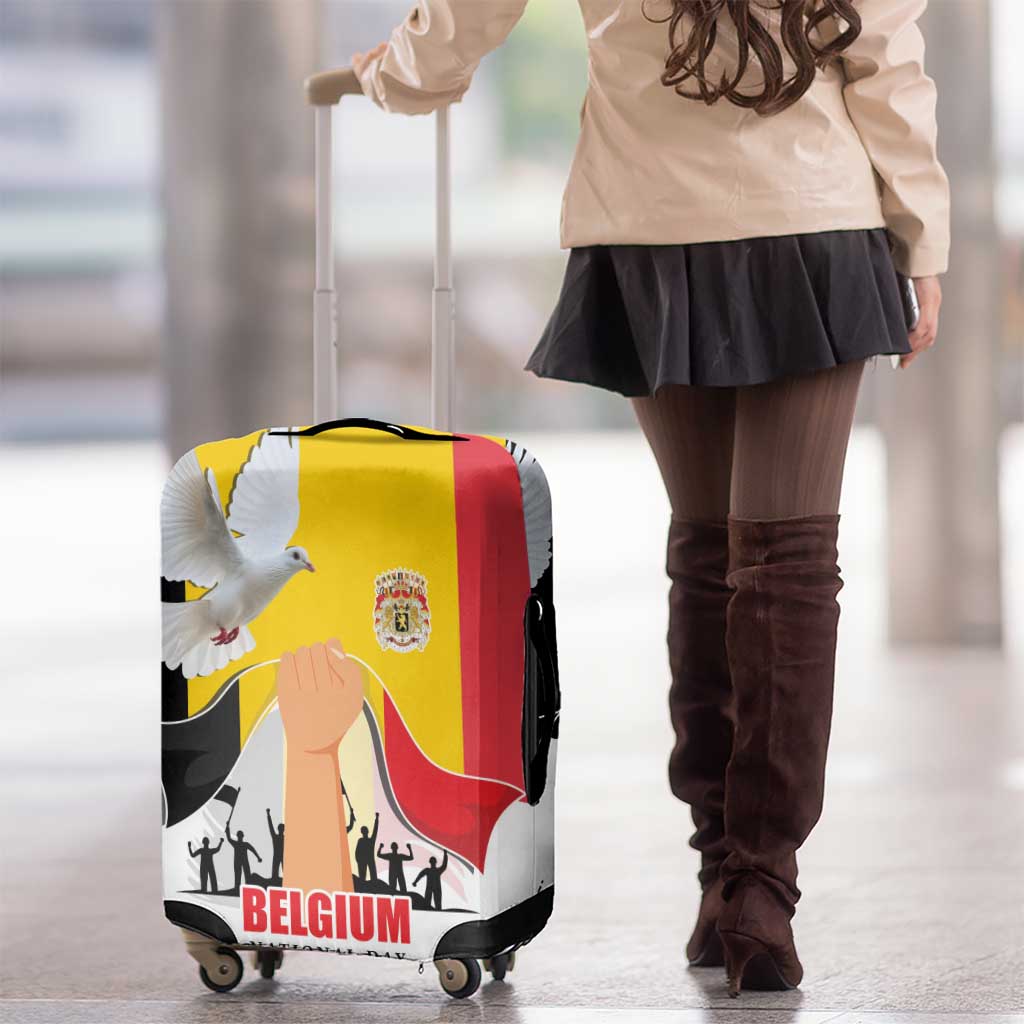 Belgian National Day Luggage Cover 21th July Flag with Dove