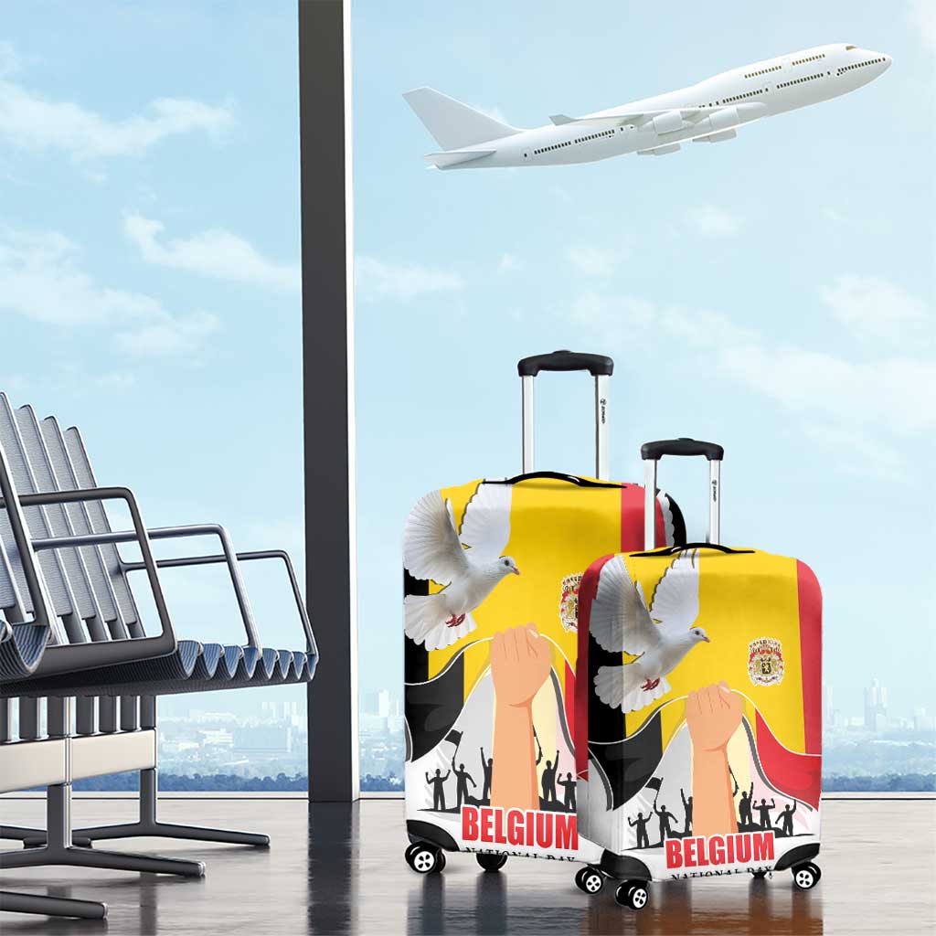 Belgian National Day Luggage Cover 21th July Flag with Dove