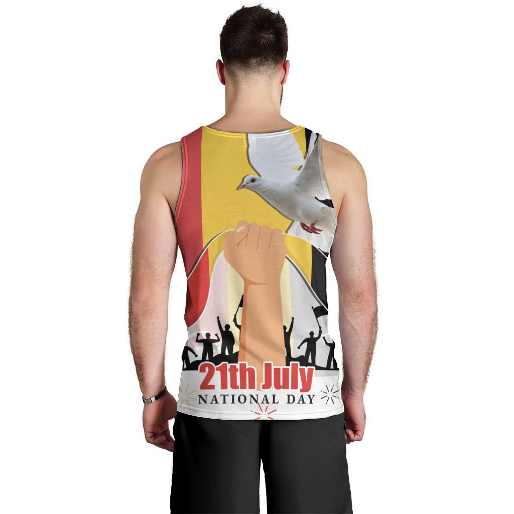 Belgian National Day Men Tank Top 21th July Flag with Dove