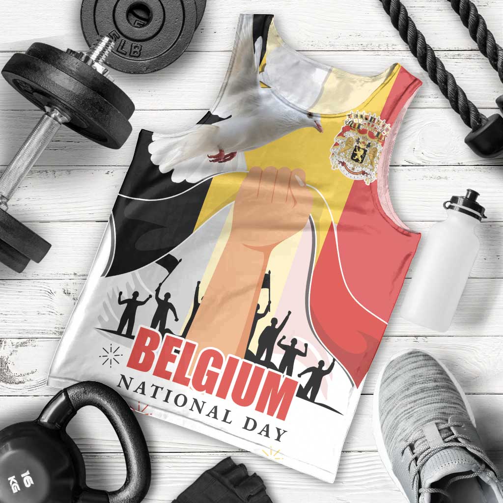 Belgian National Day Men Tank Top 21th July Flag with Dove