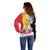 Belgian National Day Off Shoulder Sweater 21th July Flag with Dove