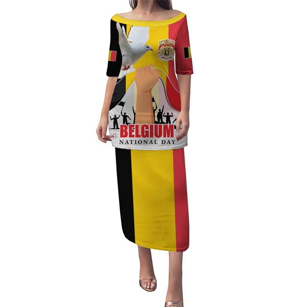 Belgian National Day Puletasi 21th July Flag with Dove