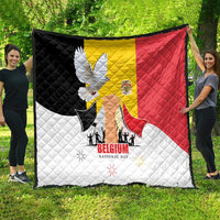 Belgian National Day Quilt 21th July Flag with Dove