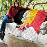 Belgian National Day Quilt 21th July Flag with Dove