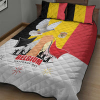 Belgian National Day Quilt Bed Set 21th July Flag with Dove