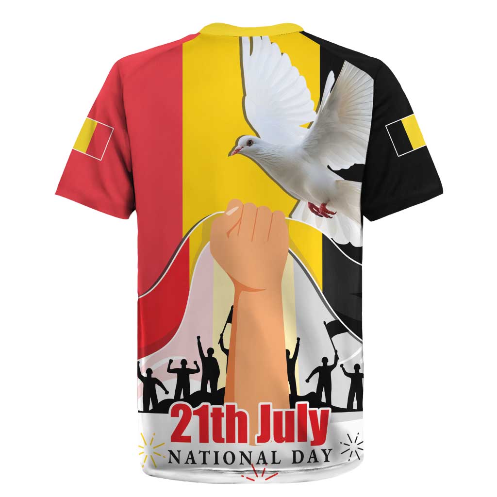 Belgian National Day Rugby Jersey 21th July Flag with Dove